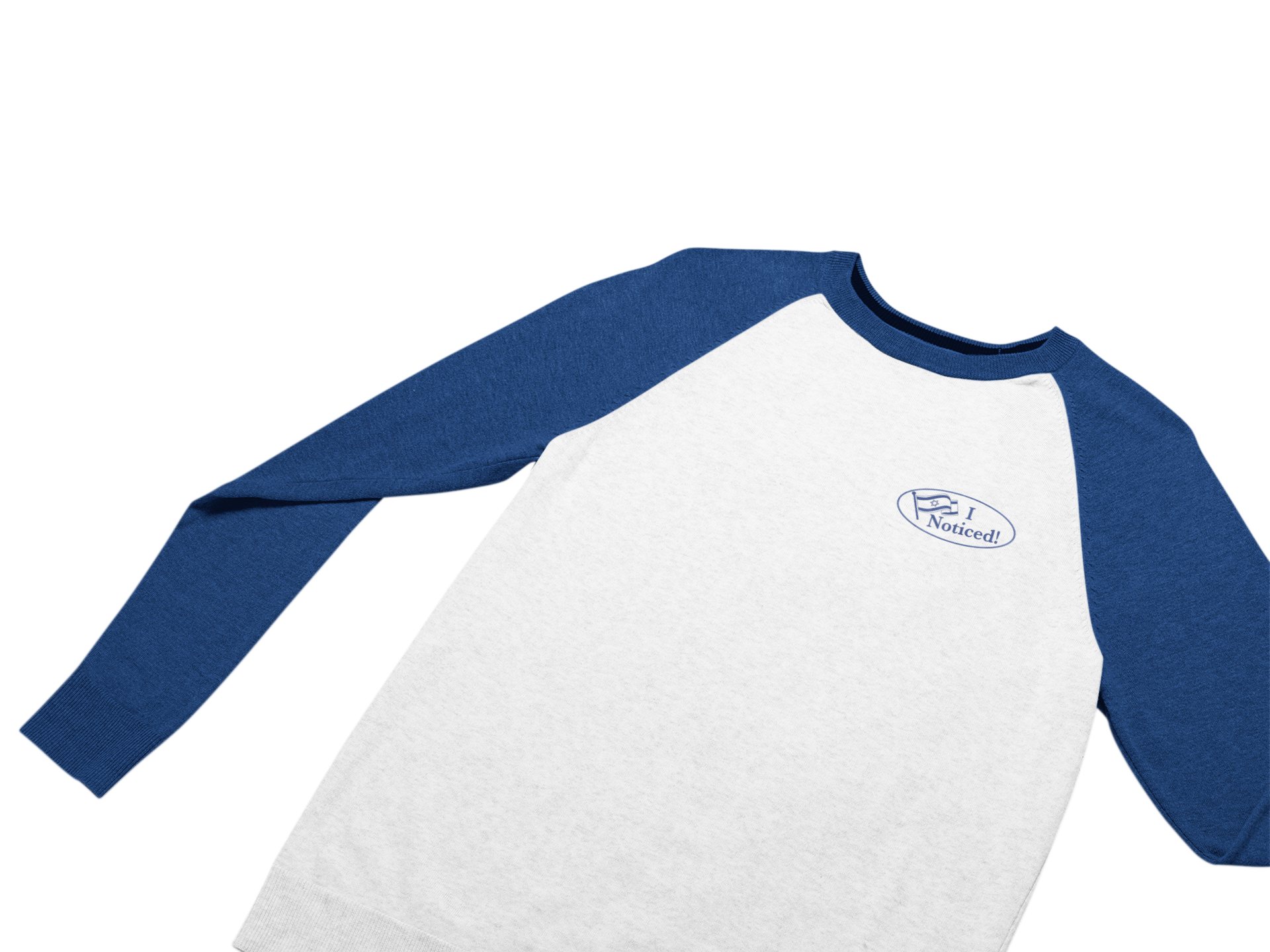 I Noticed Embroidered Raglan – Bold Statement Baseball Tee with Israel-Inspired Graphic - 0