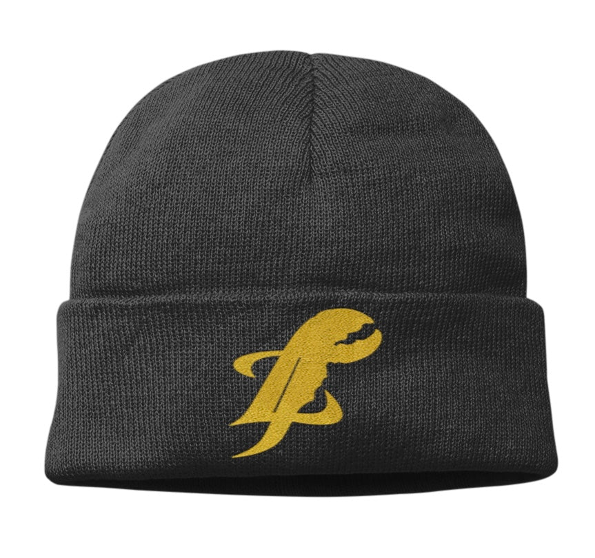 Top Lobsta embroidered logo knit beanie in black