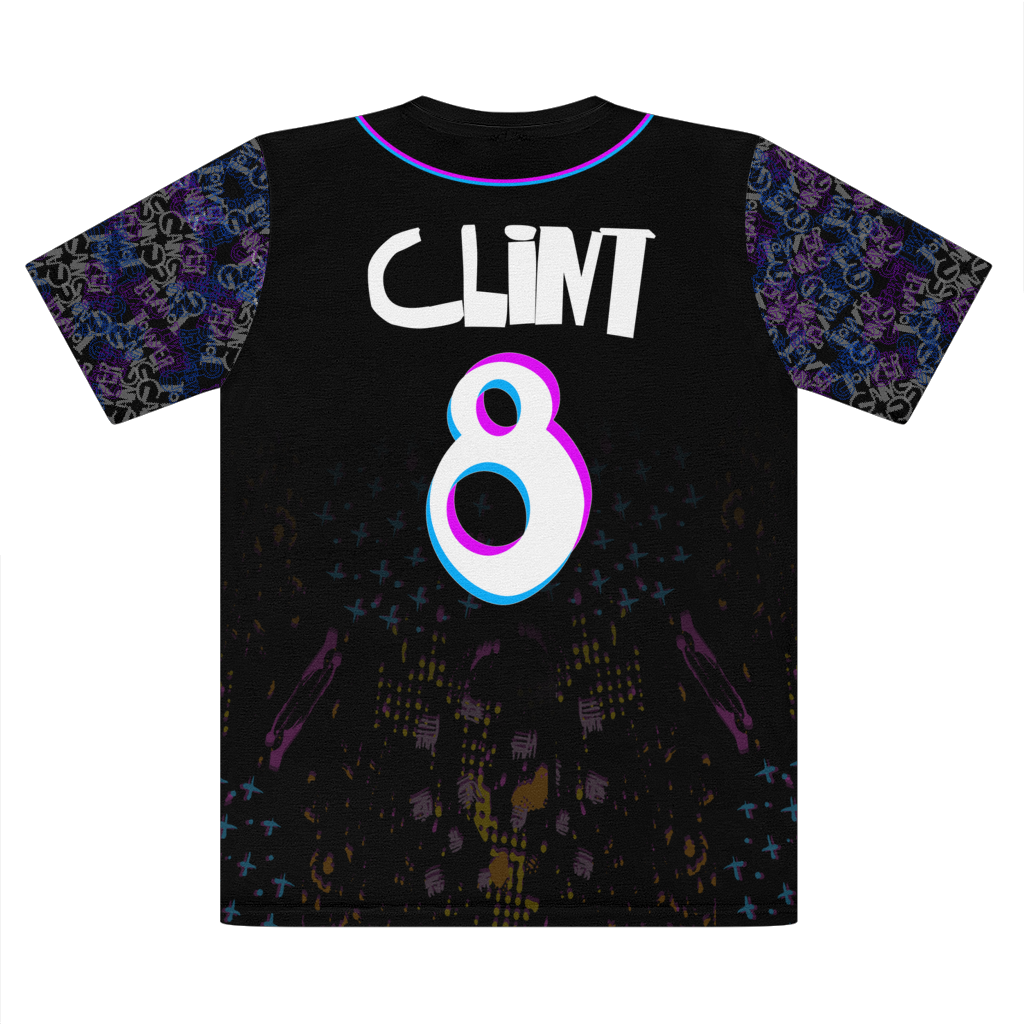 Clint Baseball Jersey Premium Cut and Sew Sublimation Unisex T-Shirt