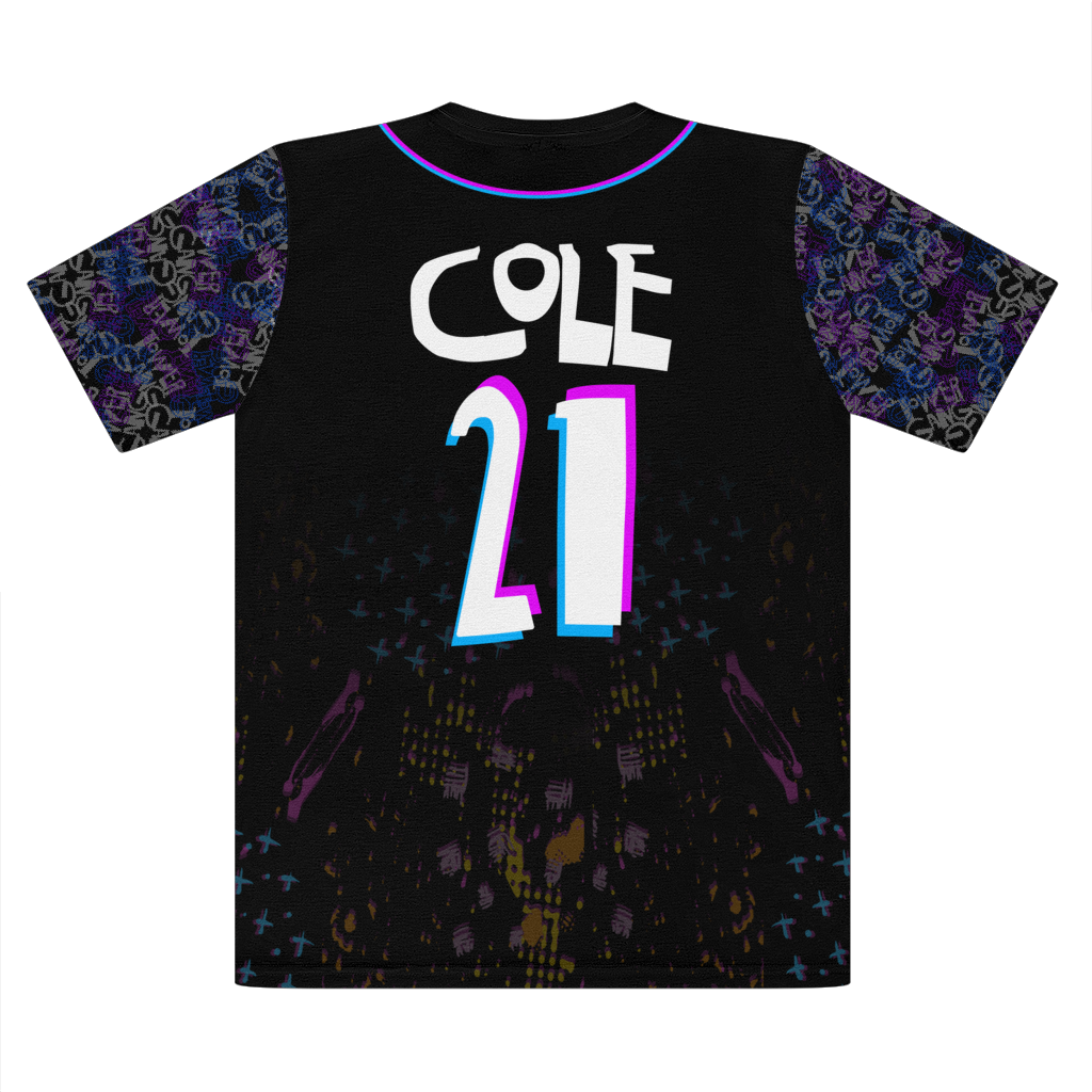 Cole Baseball Jersey Premium Cut and Sew Sublimation Unisex T-Shirt